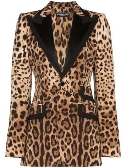 DOLCE & GABBANA leopard print tailored blazer / glamorous jackets - flipped