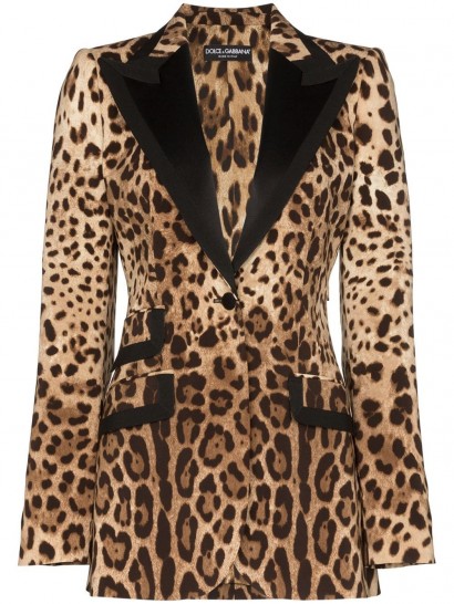 DOLCE & GABBANA leopard print tailored blazer / glamorous jackets