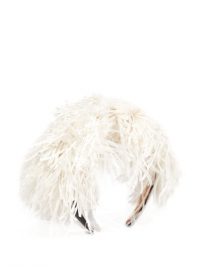 LOEWE Feathers headband in white | feathered headbands