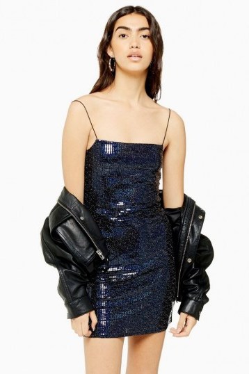 TOPSHOP Holographic Bodycon Dress / shimmering cami strap dresses - flipped