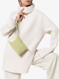 Jil Sander Green Tootie Leather Clutch Bag ~ small designer bags