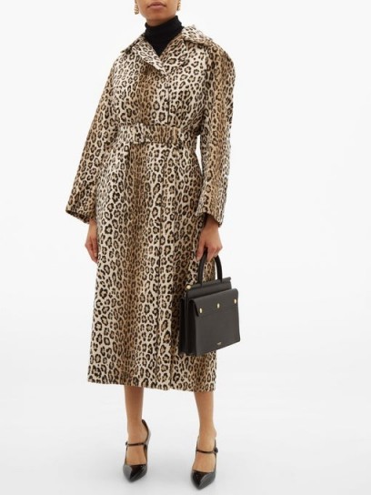 EMILIA WICKSTEAD Jill double-breasted leopard-print coat ~ vintage style glamour