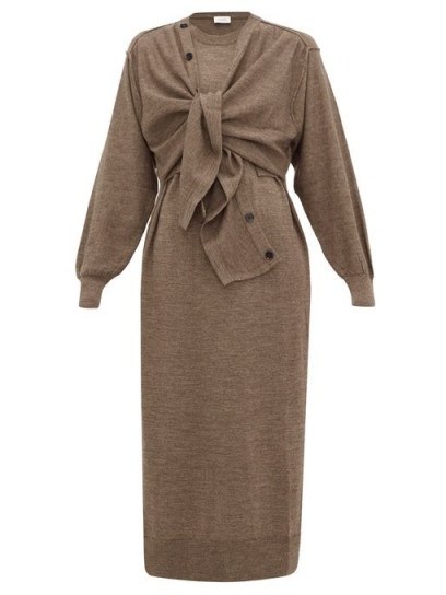 LEMAIRE Layered wool-blend cardigan dress - flipped
