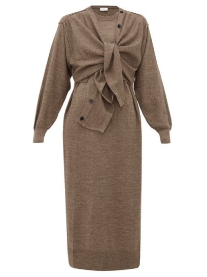 LEMAIRE Layered wool-blend cardigan dress