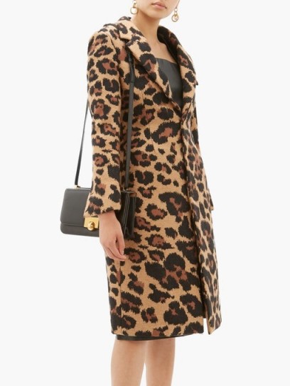 BOTTEGA VENETA Leopard-jacquard single-breasted coat ~ instant glamour