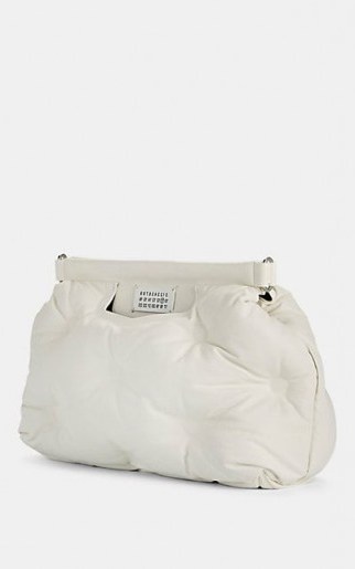 MAISON MARGIELA Glam Slam Medium White Leather Shoulder Bag ~ quilted bags - flipped