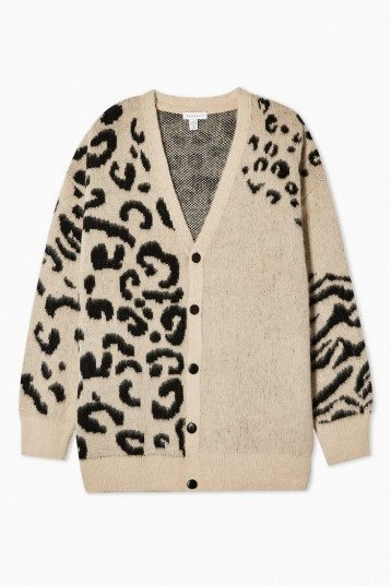 Topshop Mixed Animal Knitted Cardigan | slouchy knits - flipped