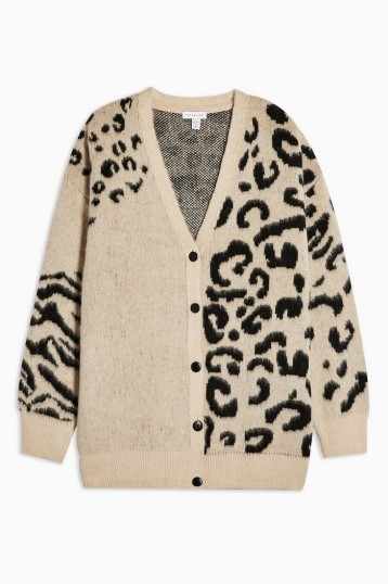 Topshop Mixed Animal Knitted Cardigan | slouchy knits