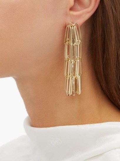 ROSANTICA BY MICHELA PANERO Muse tiered chain-drop earrings ~ gold-tone drops - flipped