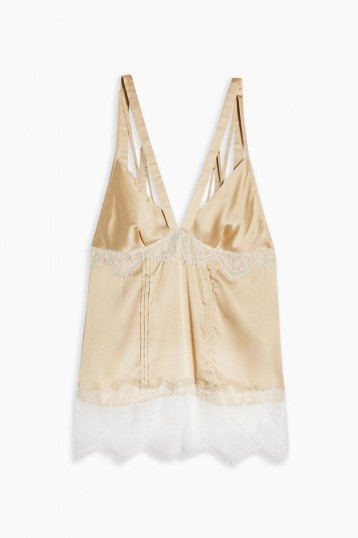 Topshop Nude Lace Panel Cami | deep V-neck camisole