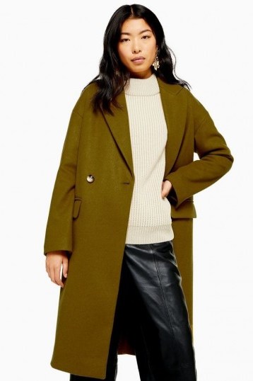 Topshop Olive Double Breasted Coat | Fall colours - flipped