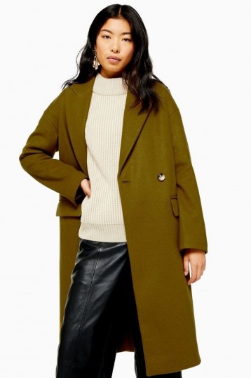 Topshop Olive Double Breasted Coat | Fall colours