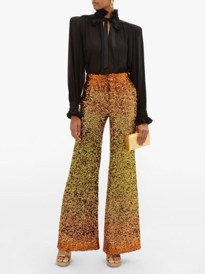 HALPERN Ombré sequinned wide-leg trousers ~ evening glamour - flipped