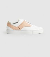 REISS OXFORD LEATHER TRAINERS WHITE/ MOCHA
