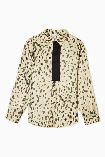 TOPSHOP Paint Animal Print Shirt By Boutique - flipped