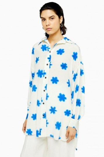 TOPSHOP Printed Oversized Shirt By Boutique / silk loose fit shirts - flipped