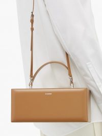 JIL SANDER Rectangular Case tan-leather handbag | luxe light-brown handbag
