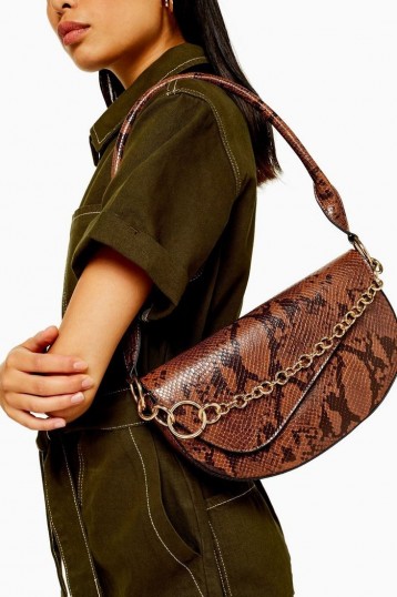 Topshop SIENNA Snake Shoulder Bag | reptile print bags