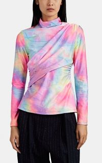 SIES MARJAN Peyton Glittered Tie-Dyed Top ~ multicoloured high neck tops