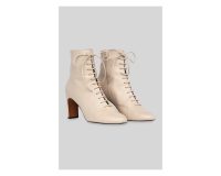 WHISTLES Dahlia Lace Up Boot in Stone ~ neutral luxe leather boots