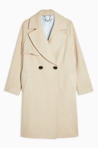 Topshop Stone Double Breasted Coat With Wool | classic style coats