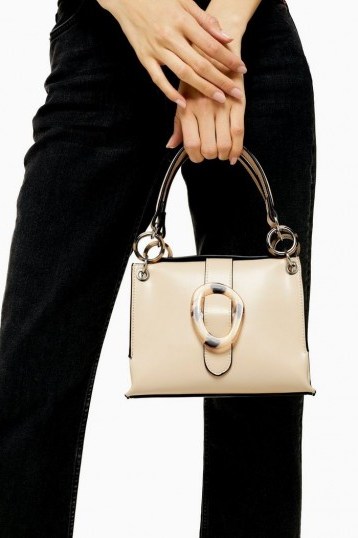 Topshop STORM Cream Buckle Shoulder Bag | chic and affordable handbag - flipped