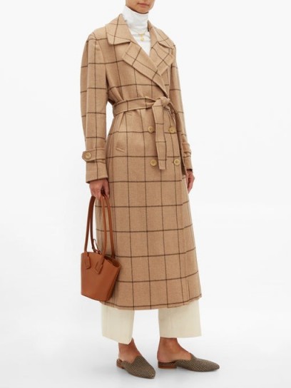 GIULIVA HERITAGE COLLECTION The Christie checked wool trench coat in camel