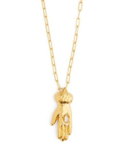 ALIGHIERI The Curator gold-plated hand pendant necklace - flipped