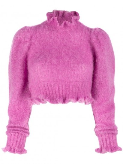 WANDERING cropped long-sleeve top in pink - flipped