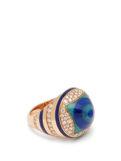 Francesca Villa You Spin Me Around diamond & lapis ring | luxe statement jewellery - flipped