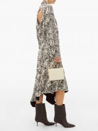 PROENZA SCHOULER Backless zebra-print crepe midi dress ~ cut-out back dresses