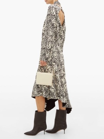 PROENZA SCHOULER Backless zebra-print crepe midi dress ~ cut-out back dresses - flipped
