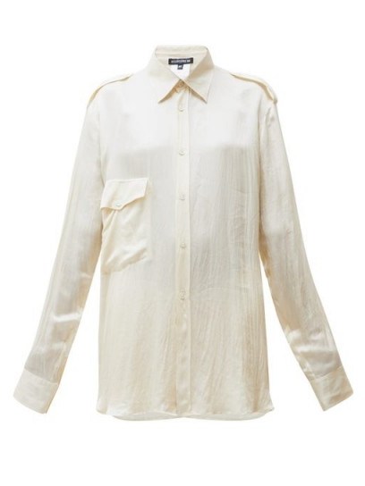 ANN DEMEULEMEESTER Buttoned nanette blouse in cream - flipped