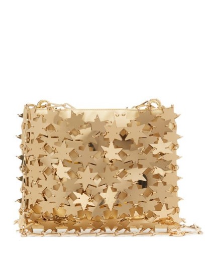 PACO RABANNE Comet 1969 Iconic chainmail-star clutch bag in gold ~ evening glamour
