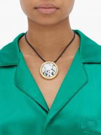 BALENCIAGA Dallas crystal-pendant necklace ~ large round pendants