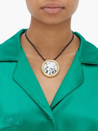 BALENCIAGA Dallas crystal-pendant necklace ~ large round pendants - flipped
