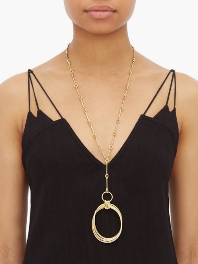 JOELLE KHARRAT Equilibriste gold-plated long necklace | longline oval pendant