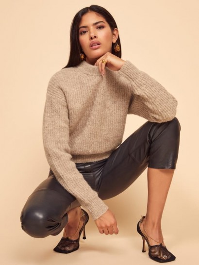 REFORMATION Finn Sweater in Oatmeal | neutral relaxed fitting jumpers