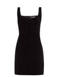 EMILIA WICKSTEAD Judita sweetheart-neck velvet mini dress in black | lbd
