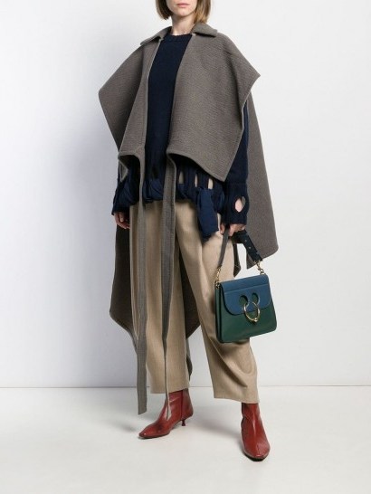 JW ANDERSON cross-wrap double face cape ~ chic grey capes - flipped