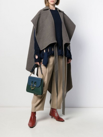 JW ANDERSON cross-wrap double face cape ~ chic grey capes