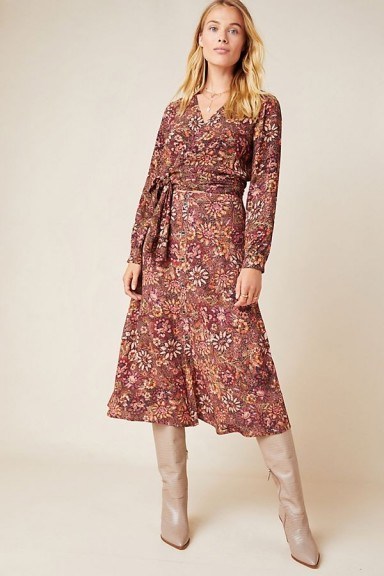 Kachel Allegra A-Line Skirt in Wine / colours for Autumn fashion - flipped