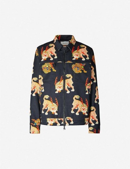 KIRIN PEGGY GOU Haetae-print oversized denim jacket | printed casual jackets - flipped