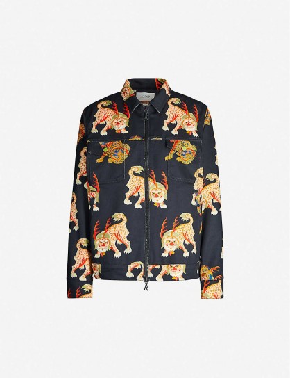 KIRIN PEGGY GOU Haetae-print oversized denim jacket | printed casual jackets