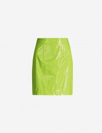 KIRIN PEGGY GOU Slim-fit high-waist latex mini skirt | high-shine green skirts