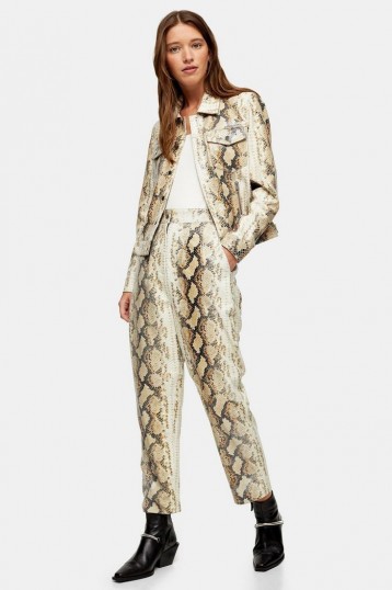 TOPSHOP Leather Snake Print Trousers / follow the latest trends
