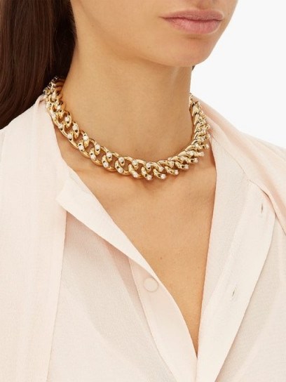 ROSANTICA BY MICHELA PANERO Liberta crystal-embellished choker necklace ~ chunky chain chokers - flipped