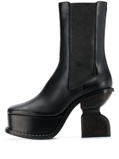 LOEWE 105mm platform boots with cut-out heel - flipped