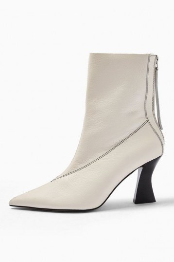 TOPSHOP MARA Leather Buttermilk Point Boots - flipped