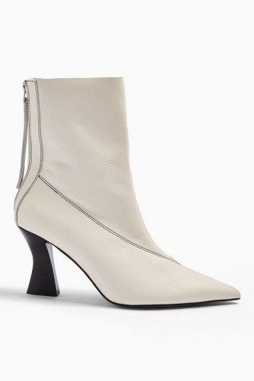 TOPSHOP MARA Leather Buttermilk Point Boots